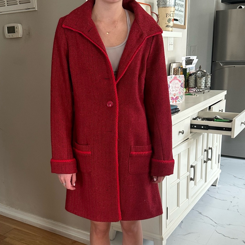 red long coat